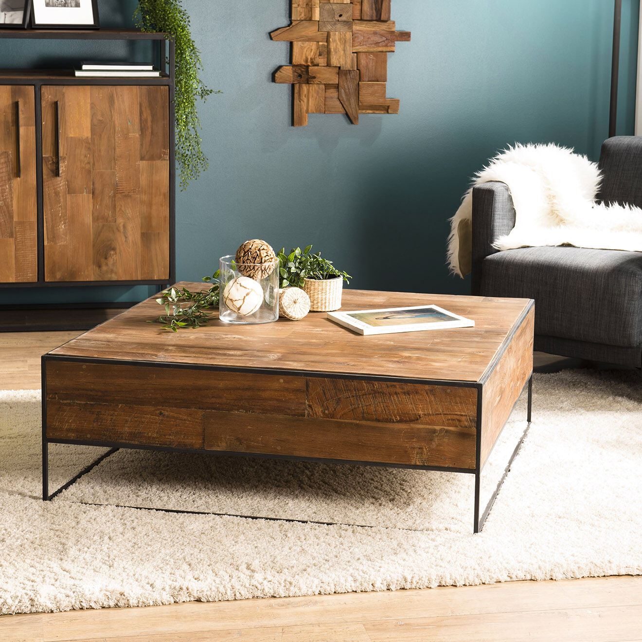 Macabane Table basse Sixtine teck - 100x100x36 cm