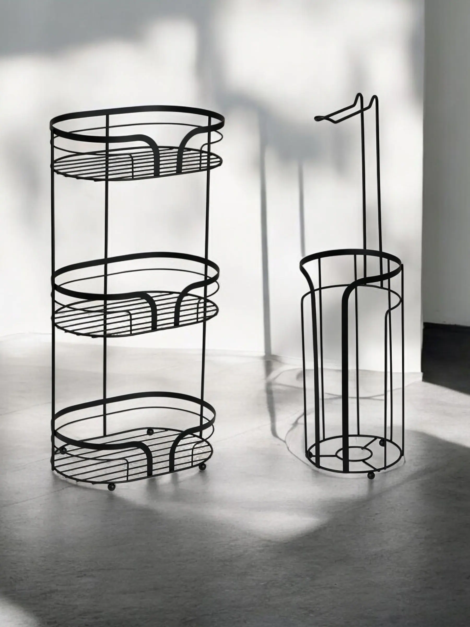 Showerdrape Dante Floor Caddy and Toilet Roll Holder