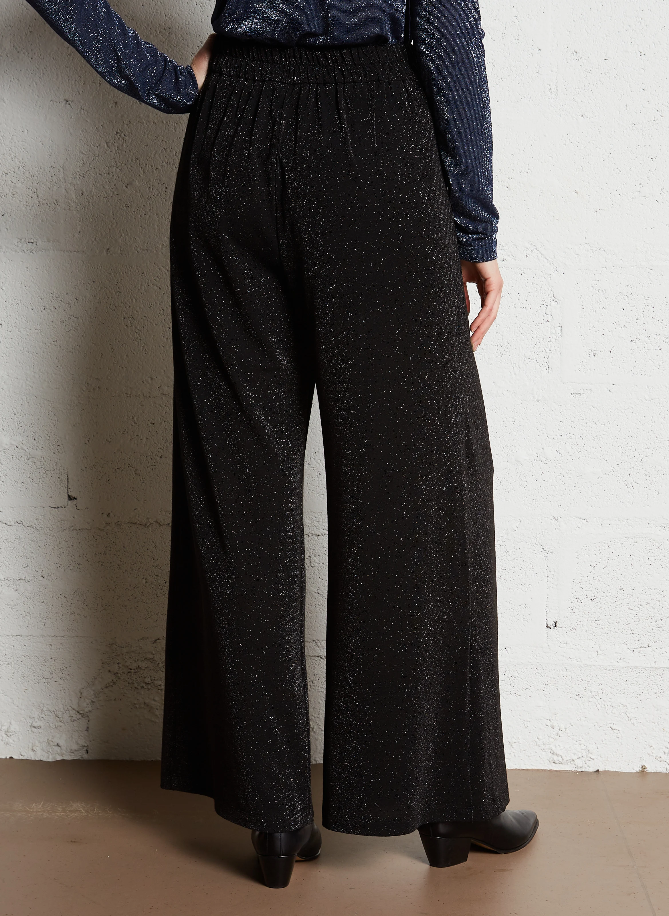 ASPEN - Pantalon large pailleté| Gris