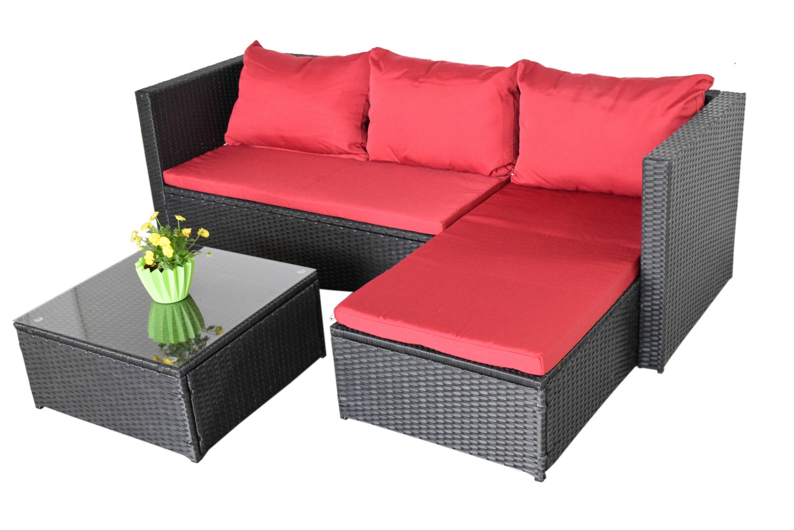 Jet-Line Gartenmoebel LoungeBergen III schwarz rot