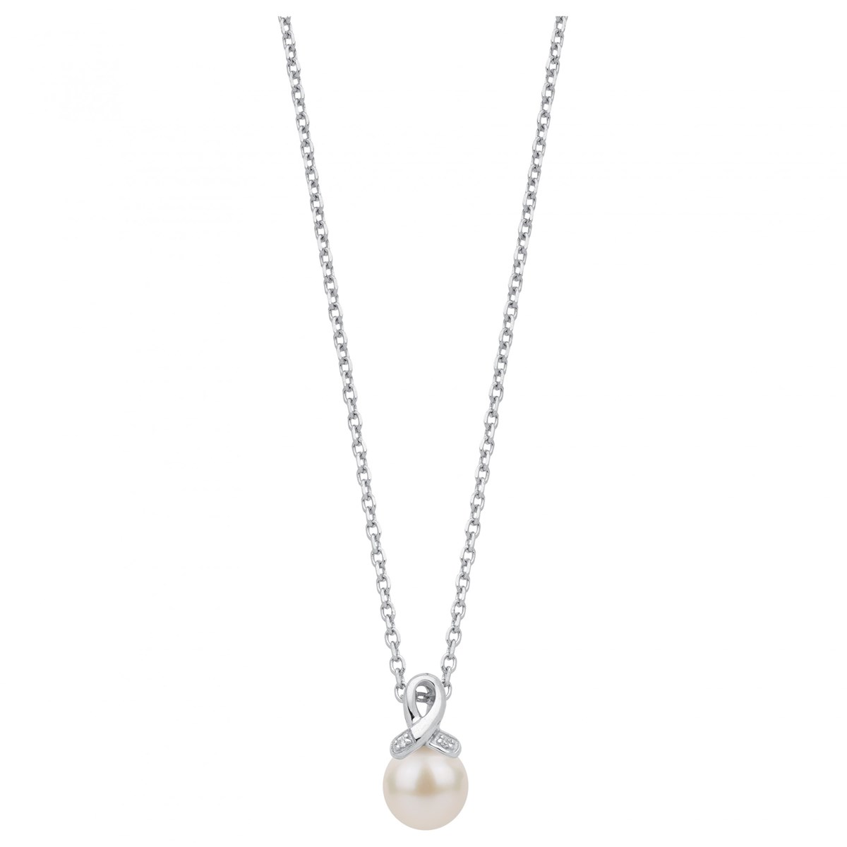 Collier mono-motif en Argent avec perle d'eau douce blanc