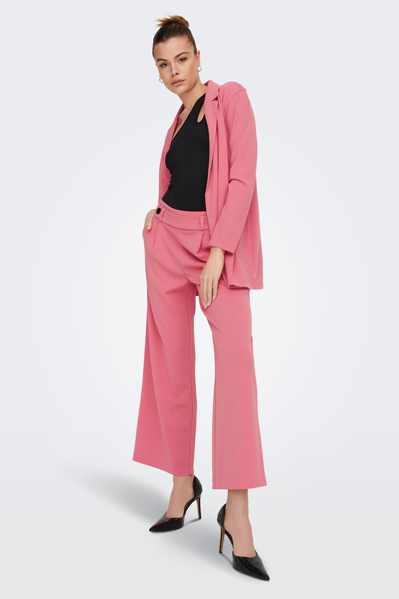 Blazer fluido com mangas compridas