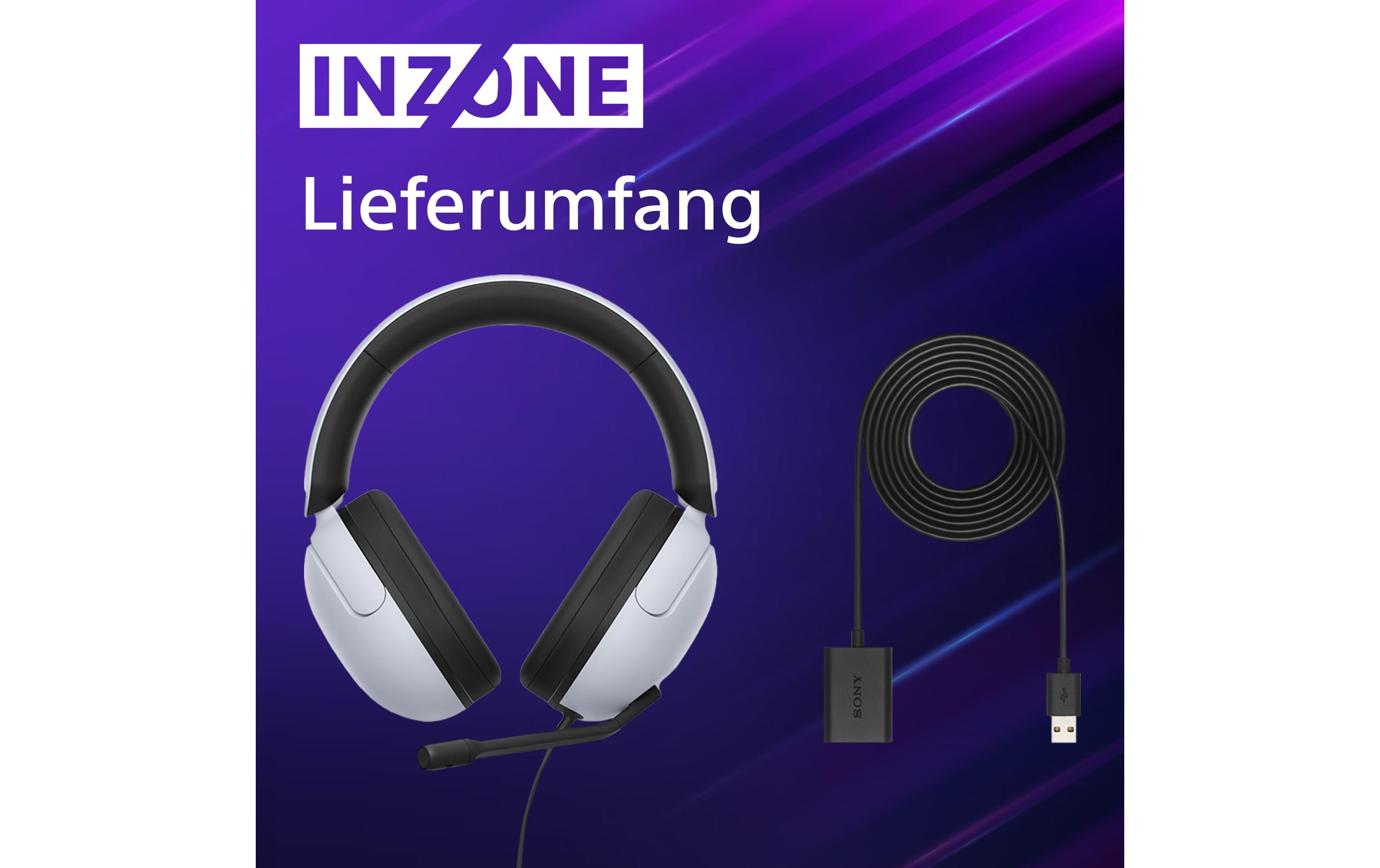 Headset INZONE H3 WeissKabelgebundenes Gaming-Headset für die PS5 und den PC