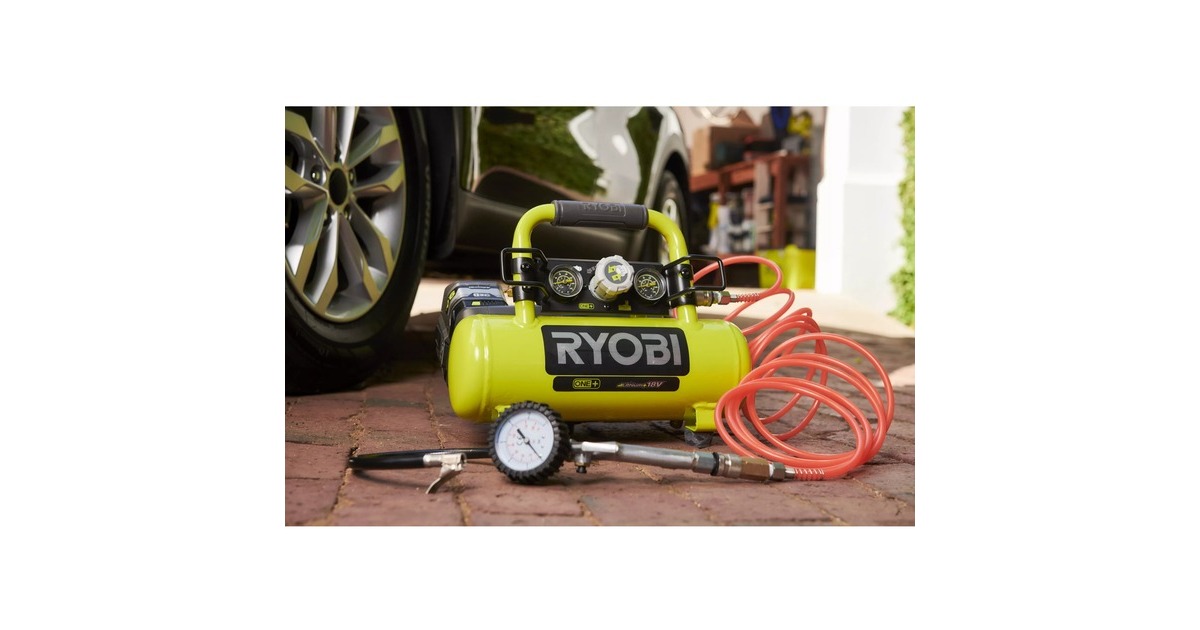 RyobiAccu-Compressor groot,18V  (Groen/zwart, zonder batterij en lader)