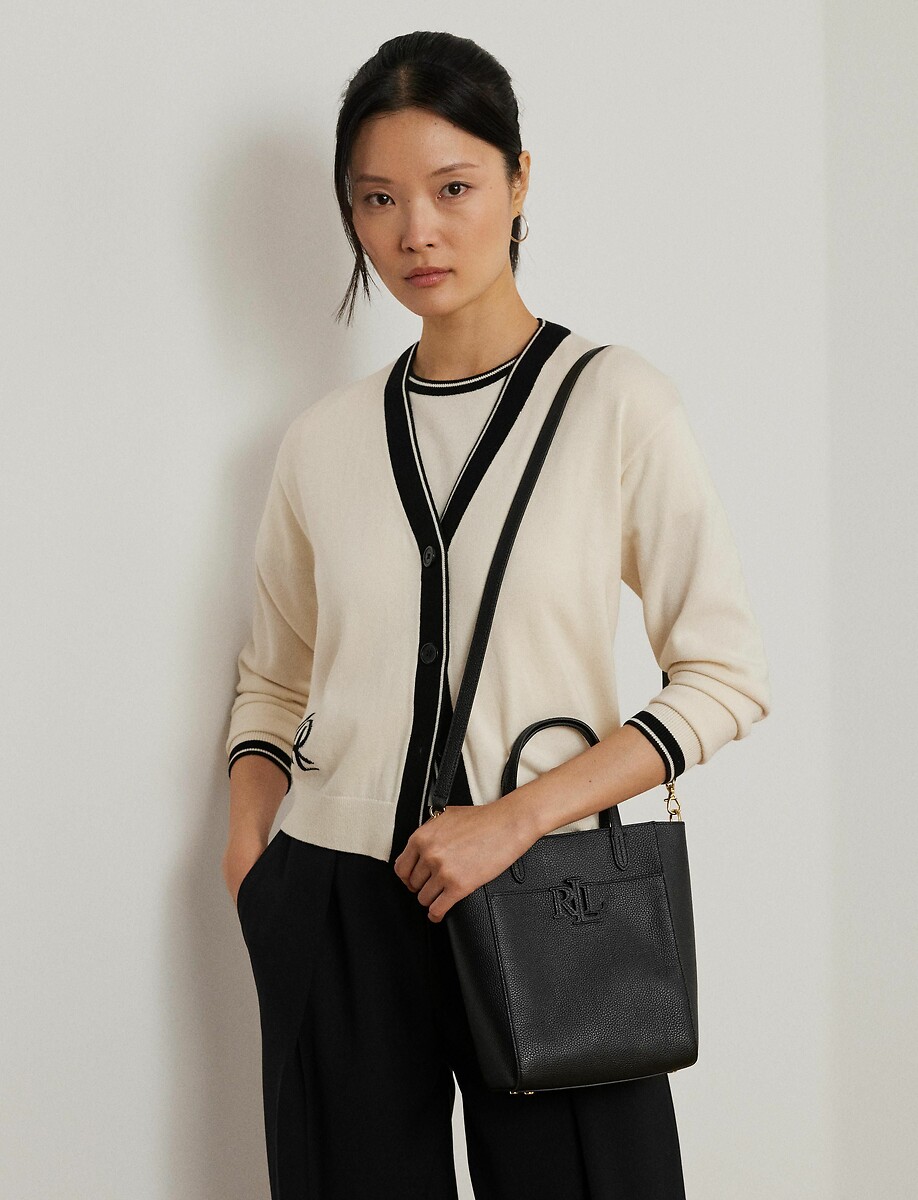 LAUREN RALPH LAUREN<br>Bolsa pequena feminina de couro, com alça de ombro, CAMERYN