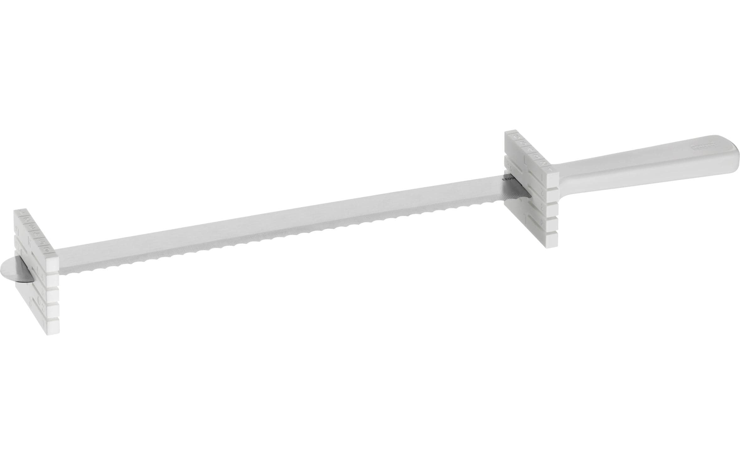 Tortenmesser mit Distanzhalterung, Silber/WeissTortenbodenmesser