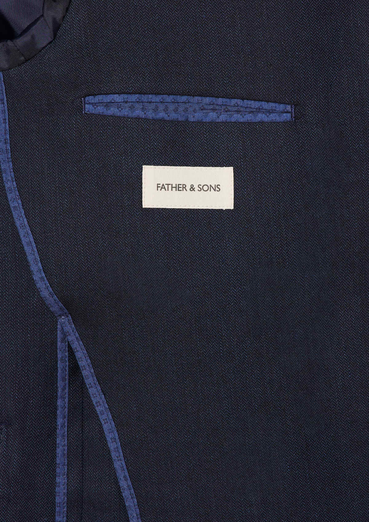 Veste casual Regular en coton et lin unis bleu marine