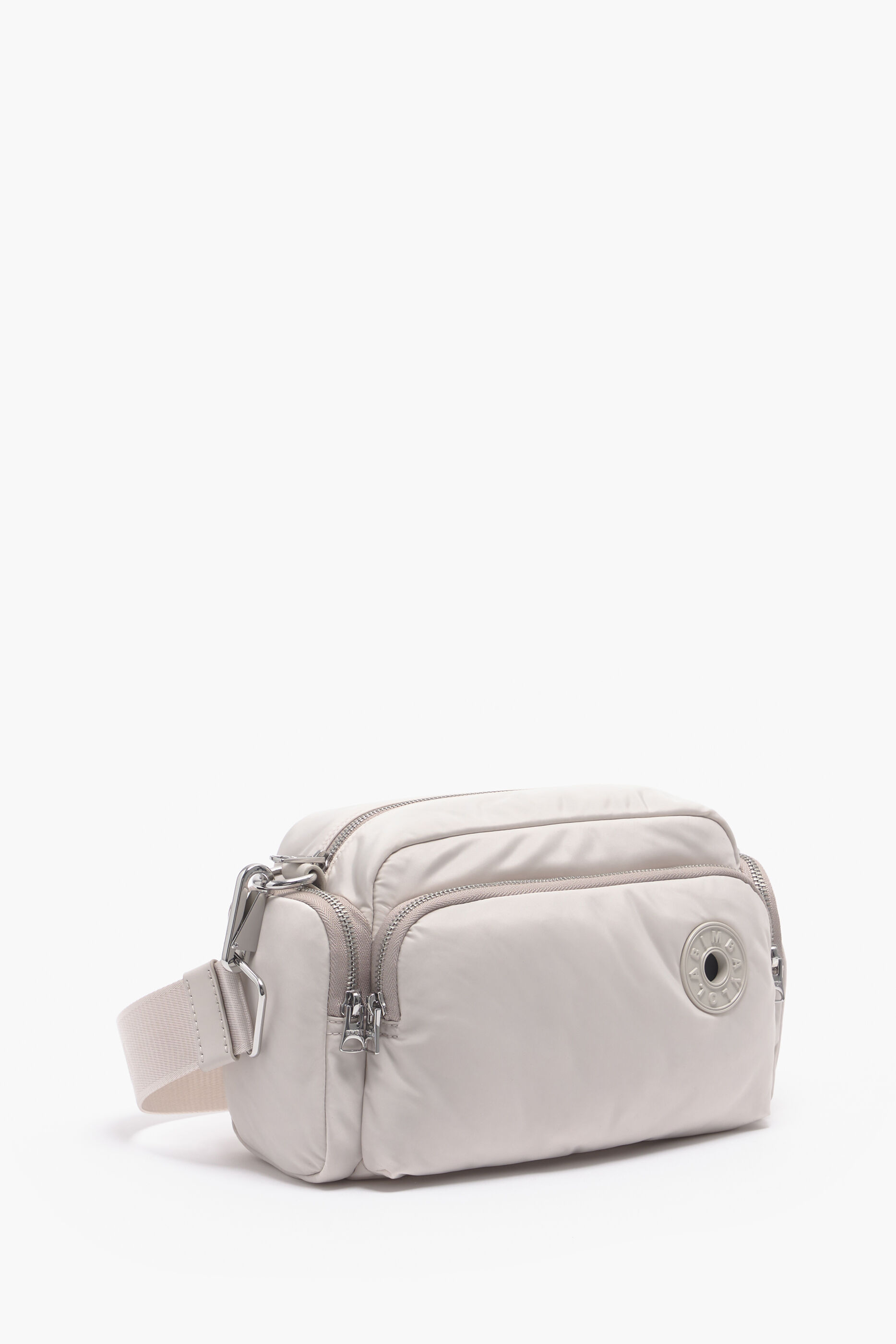 Bolsa de ombro tamanho M em nylon cor marfim
