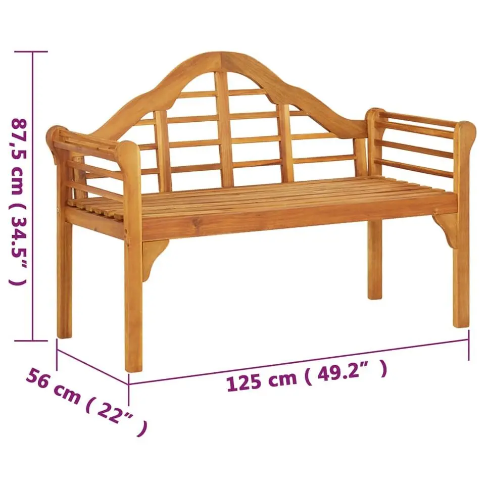 vidaXL - Tuinbank - Bruin - Acaciahout - 125 cm
