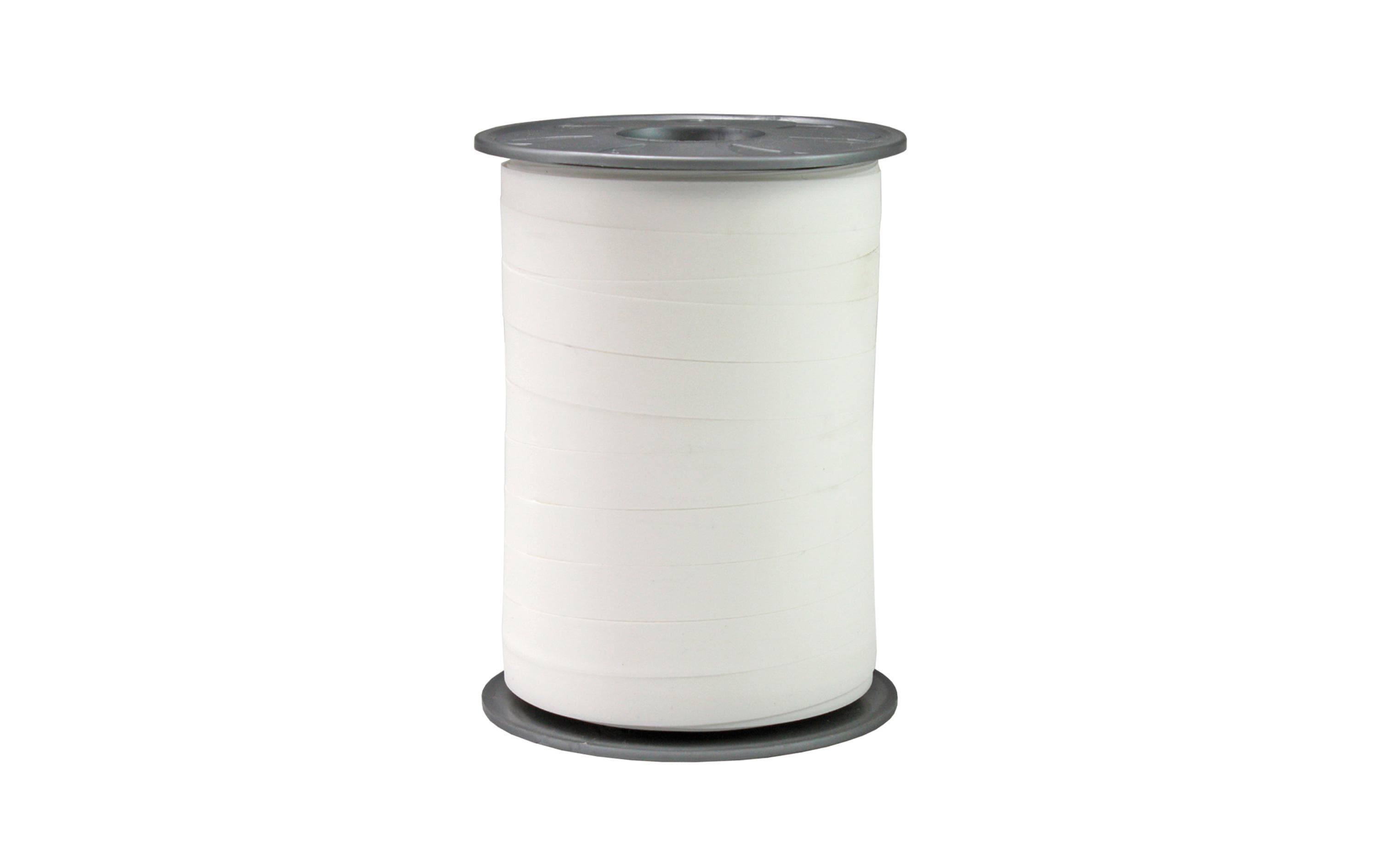 Geschenkband Opak Matt 1 cm x 200 m, WeissKräuselband für Geschenke