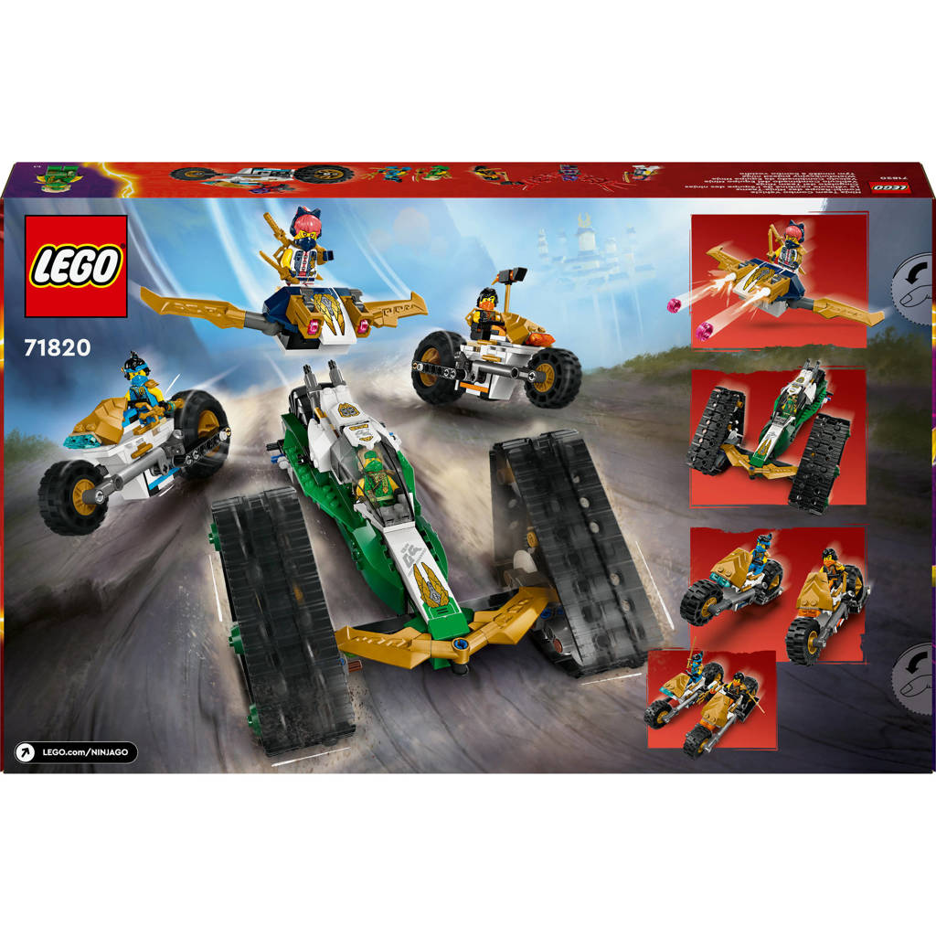 Ninjateam combivoertuig 4-in-1 Speelgoed voor Kinderen 71820