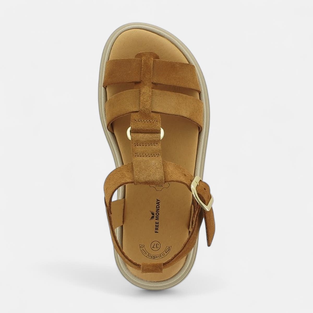 Sandales Femme en cuir camel