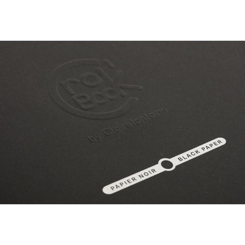 Crok'Book carnet piqué 20F 17x11cm 120g papier noir I - Noir
