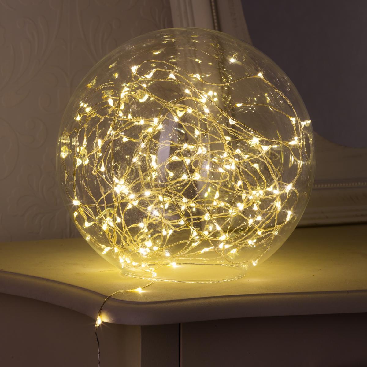 GUIRLANDE DECO INTERIEUR COPPER 40LEDS A PILES BLANC CHAUD