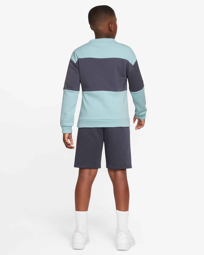 Ensemble Pull / Short Nike Sportswear French Terry Bleu pour enfant