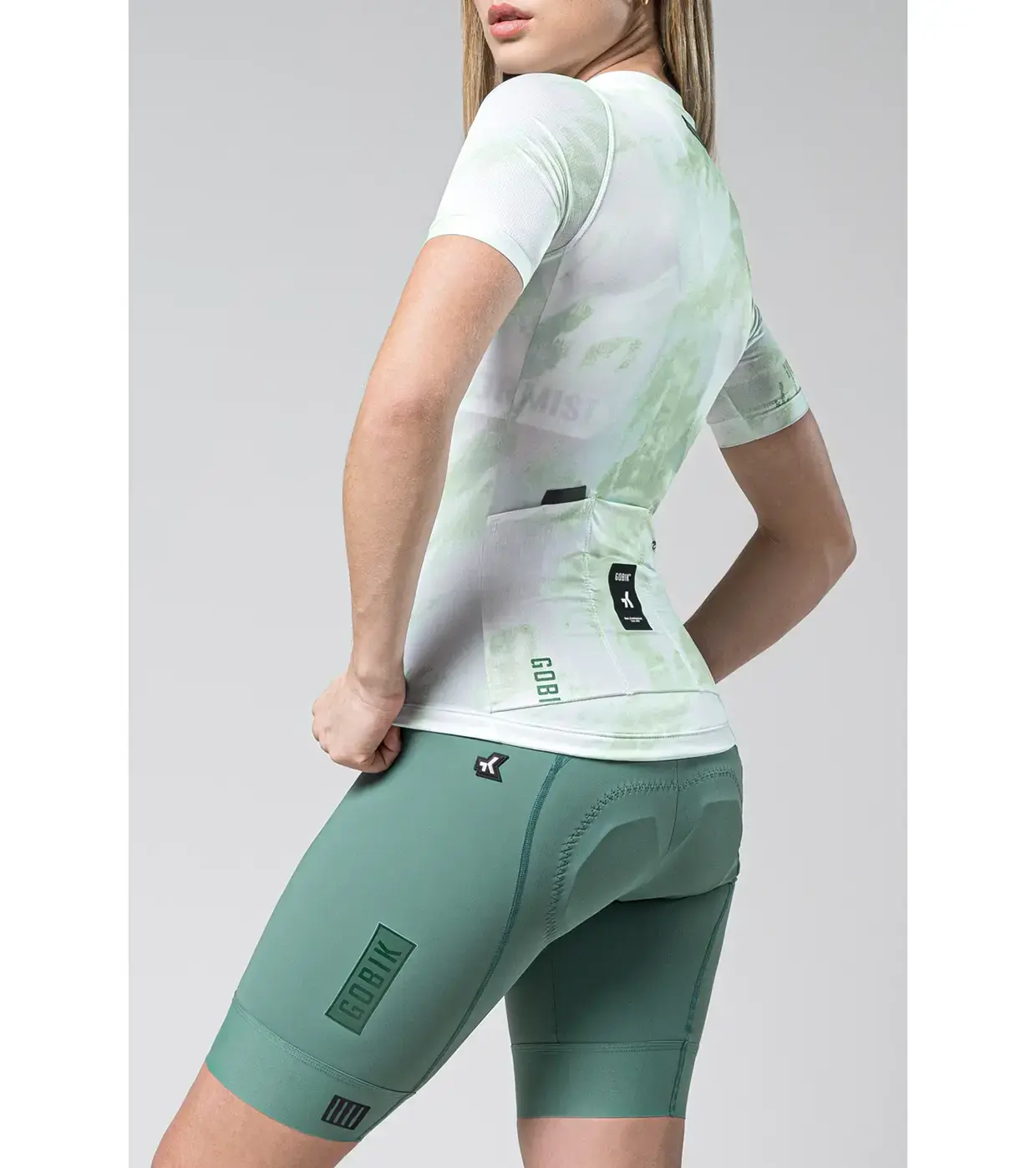Gobik Stark Fietsshirt Korte Mouwen Lichtgroen/Wit Dames