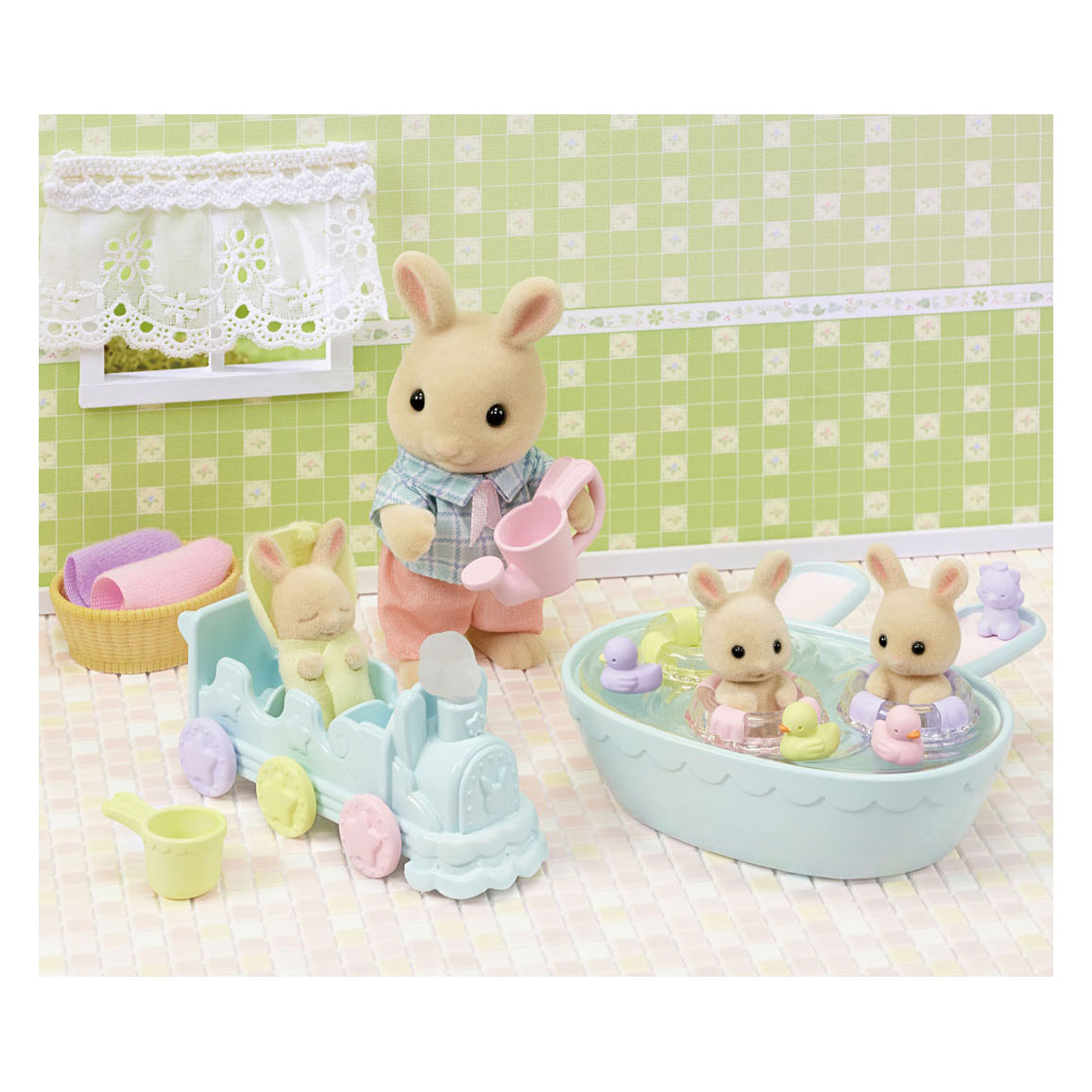 Sylvanian Families Drieling Baby konijn Badspeelset