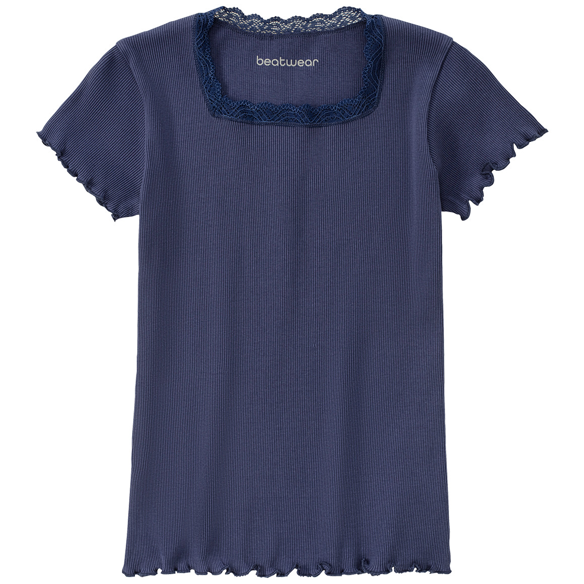 Beatwear Mädchen T-Shirt mit Spitze dunkellila