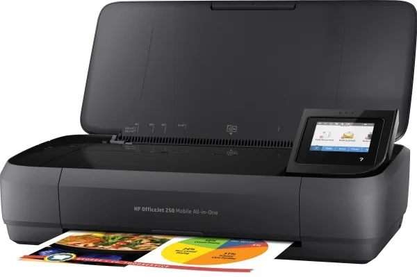 HP Officejet 250 Mobile All-in-One - Multifunktionsprinter - farve - blækprinter - Legal (216 x 356 mm) (original) - A4/Legal (medie) - op til 8 spm (kopiering) - op til 10 spm (udskriver) - 50 ark - USB 2.0, USB vært, Wi-Fi