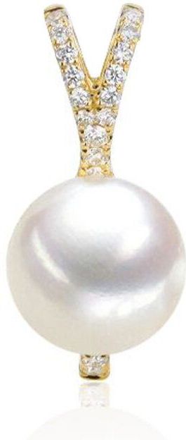 Luna-Pearls - 202.1689 - Hanger - 585/-Geel goud met Zoetwater gekweekte parel en Diamant