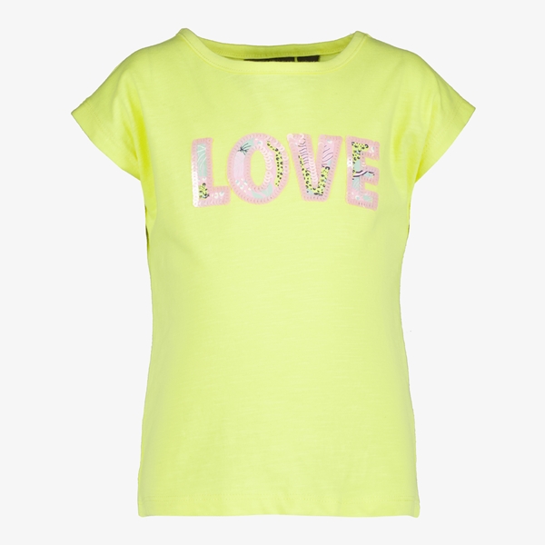 TwoDay meisjes T-shirt geel met tekstopdruk