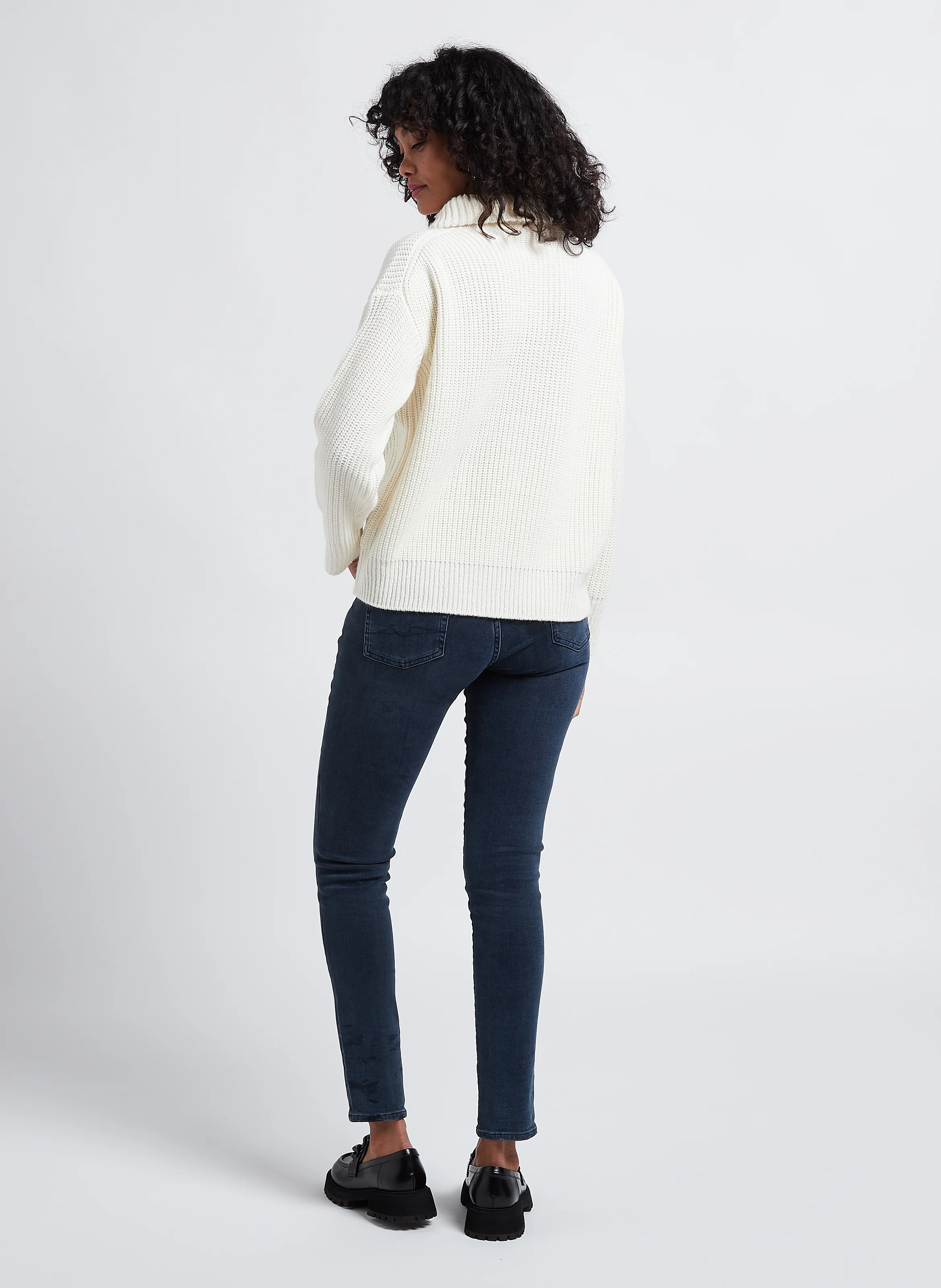 PYPER - Jean skinny taille basse en denim délavé | Bleu