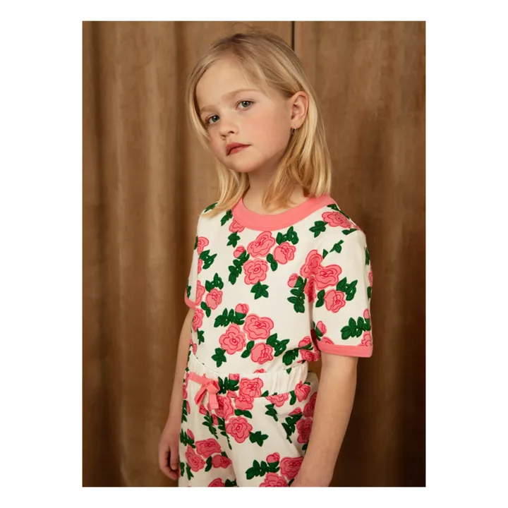 Mini Rodini T-Shirt Coton Bio Rose | Blanc