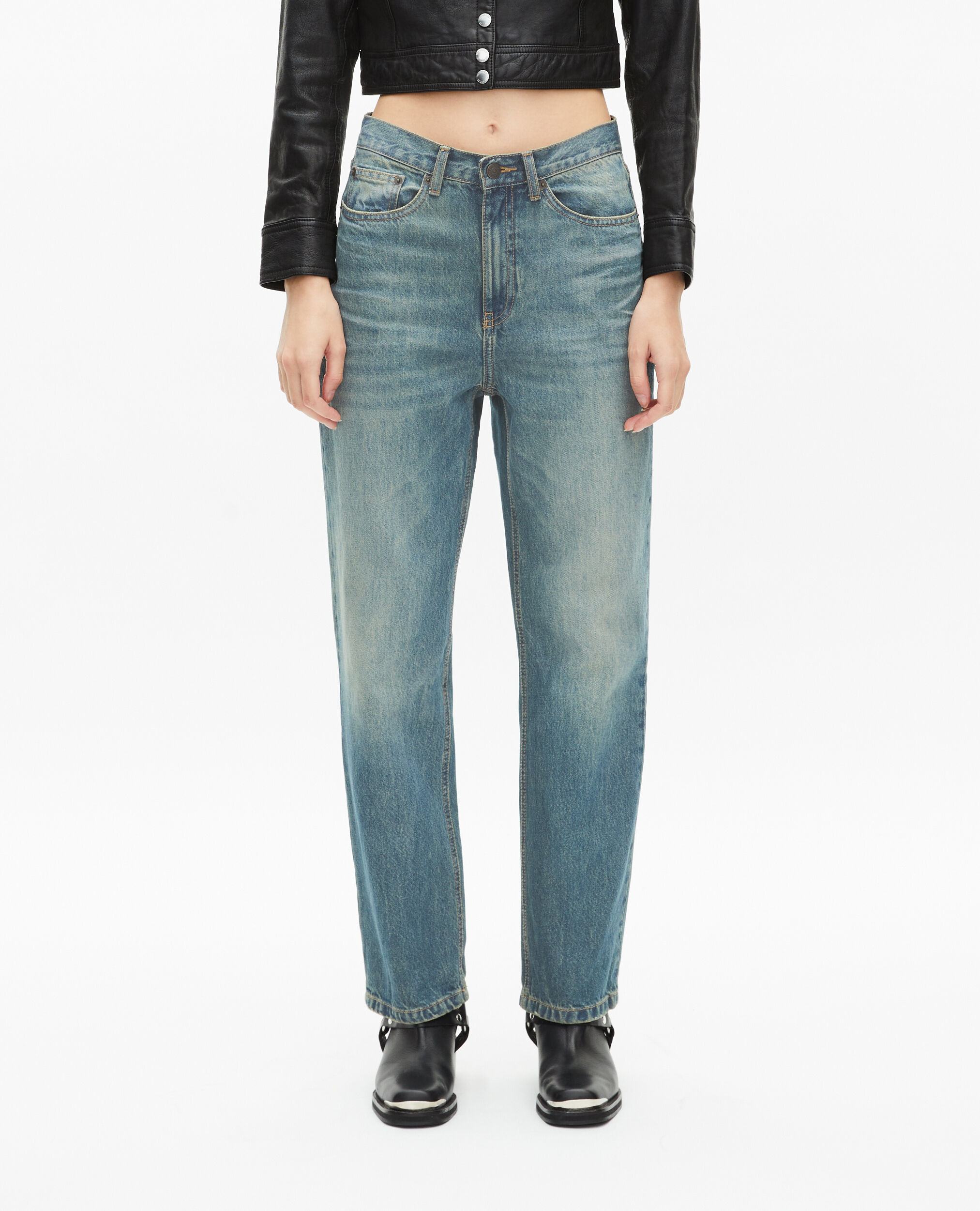 Jean boyfriend bleu
