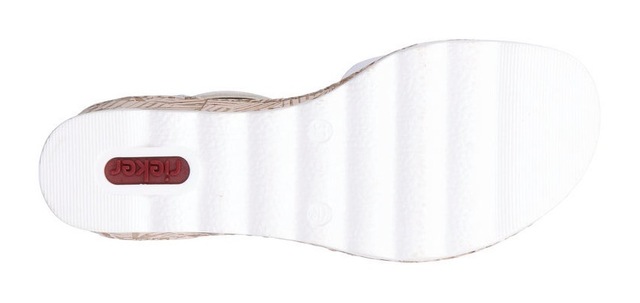 Rieker Keilsandalette  , Sommerschuh, Sandale, Keilabsatz, mit Print an der Laufsohle