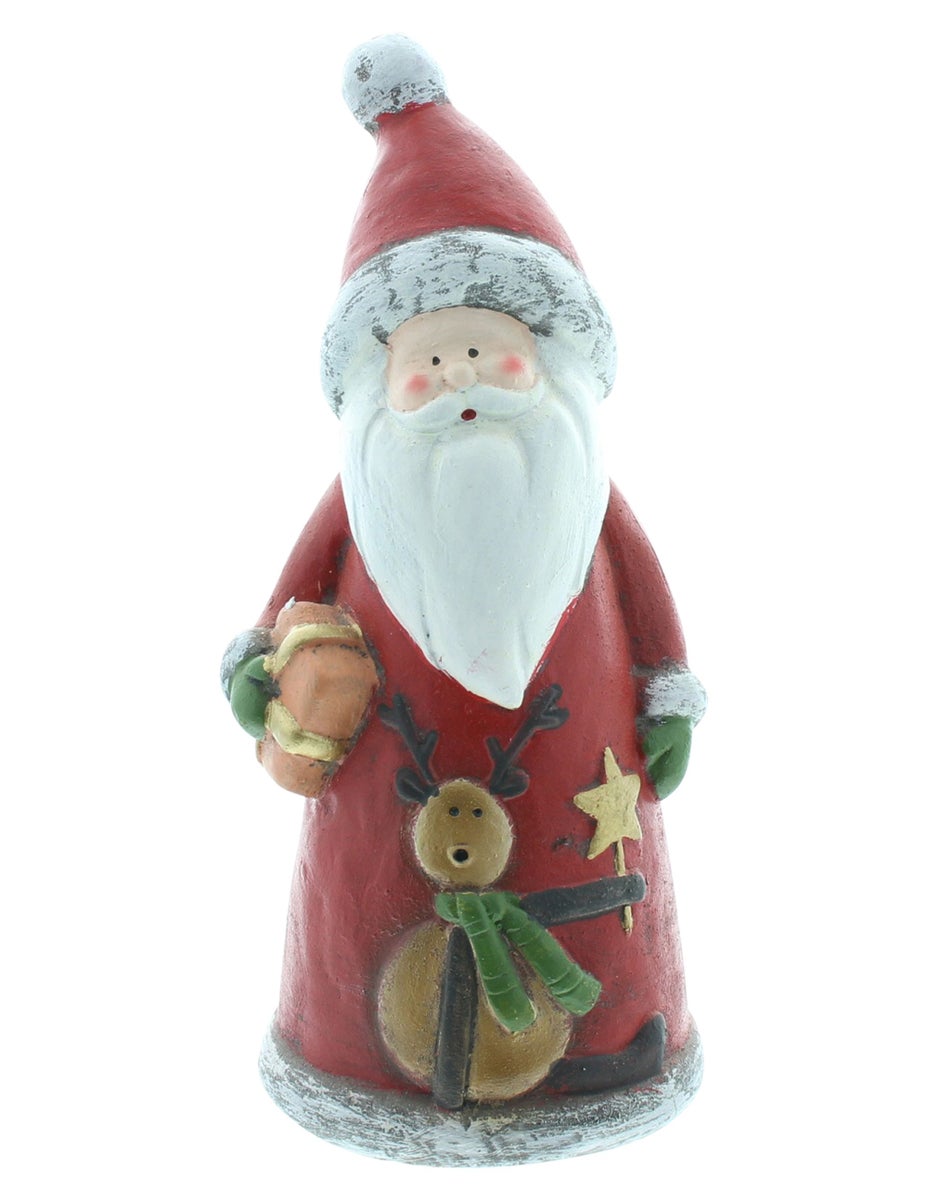FRANK FLECHTWAREN | Santa Gift, 10 x 8 x 22 cm, POLYRESIN