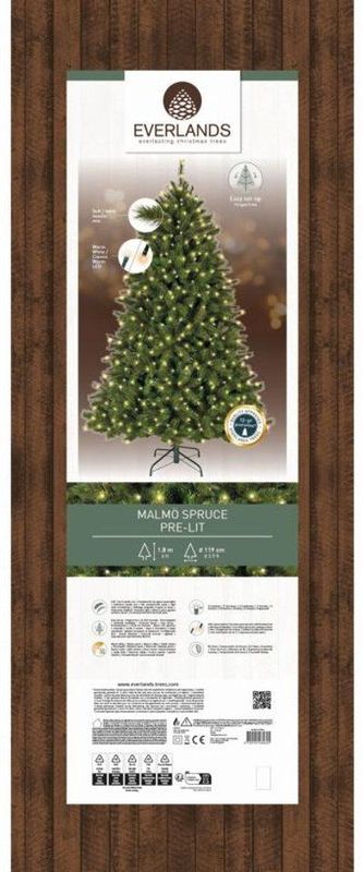Everlands - Malmö Spruce - Verlichte Kerstboom - 180 cm - 320 Lampjes