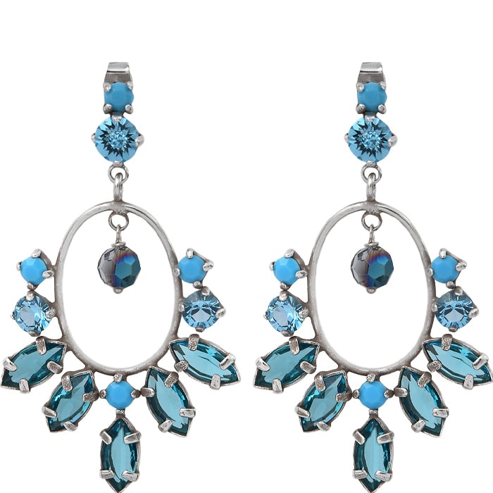 Boucles d'oreilles Sparkles - Métal argenté & cristaux