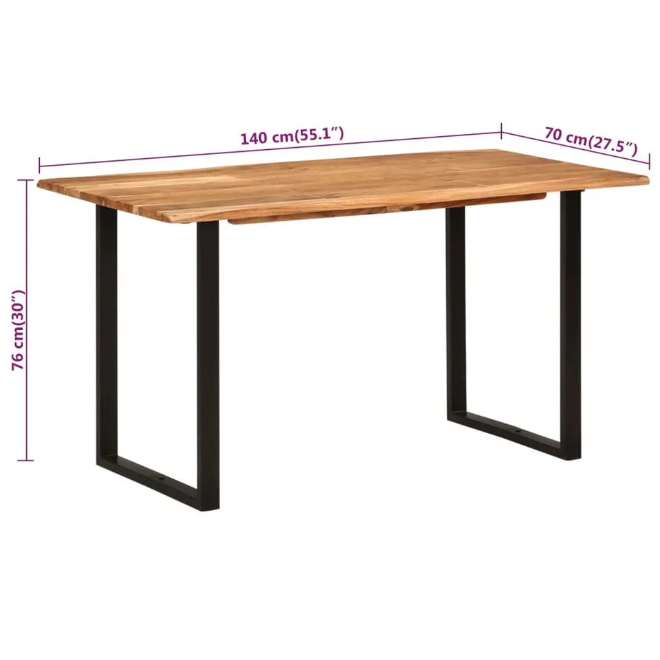 vidaXL - Eettafel - Bruin - Hout - 140 x 70 x 76 cm