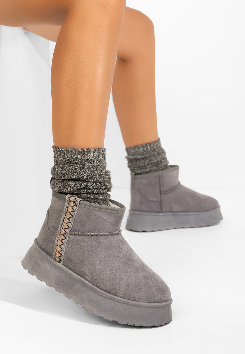 Bottines à plateforme grise Kristin