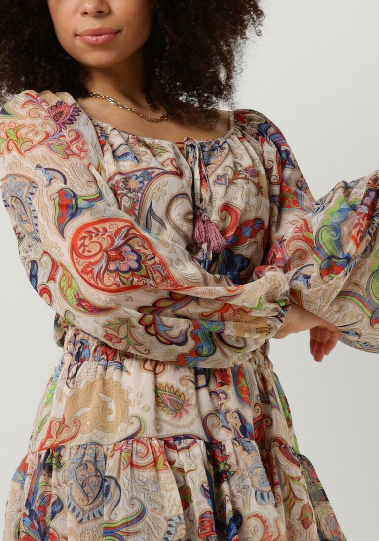 ACCESS multi access mini jurk mini paisley dress with ruffles