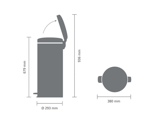 BRABANTIA - Poubelle à pédale Pedal bin new icon 30L - platinium 114441
