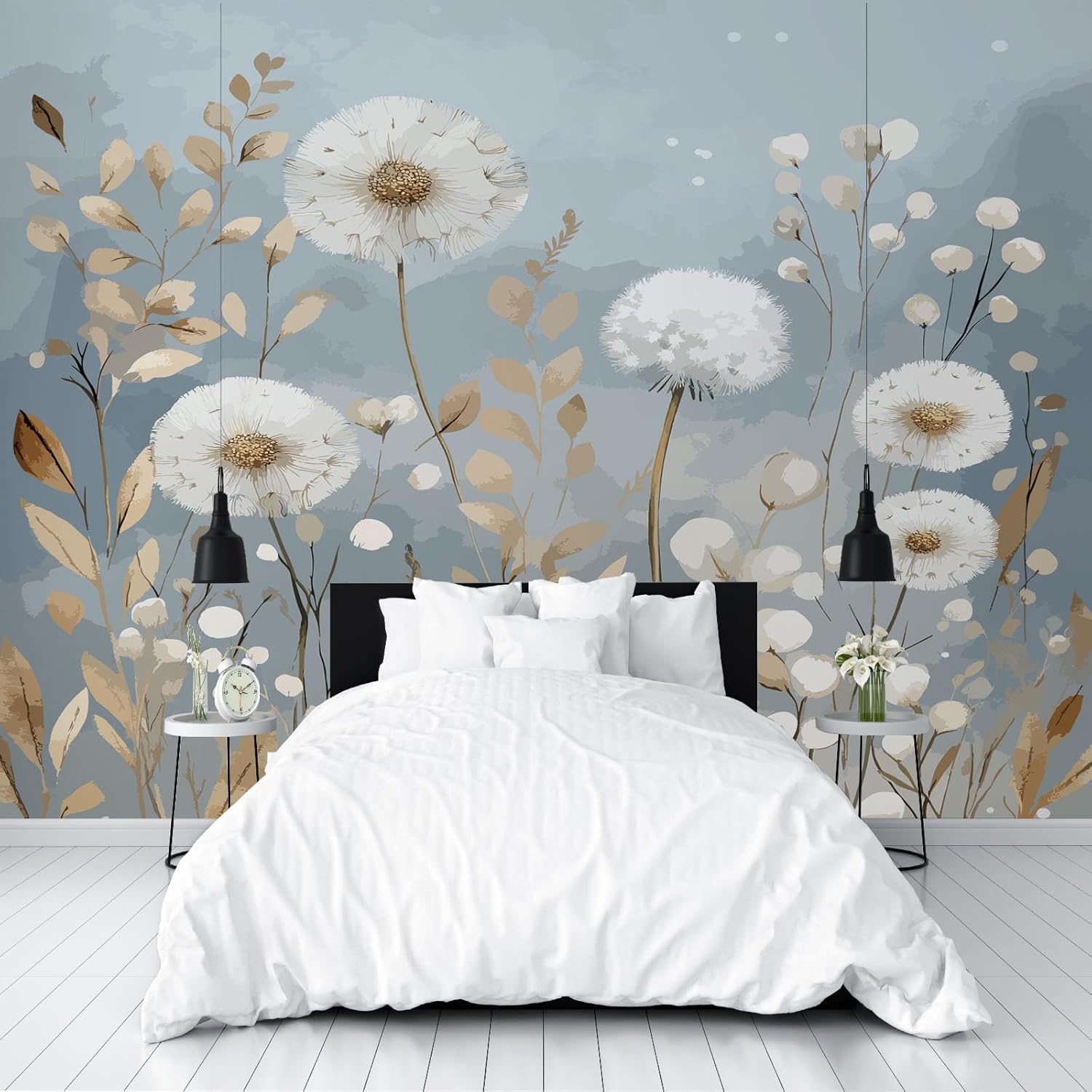 Fototapete - Herbst Pflanzen Blumen 365x254cm (B x H) - Foto Tapete Schlafzimmer Wohnzimmer Vliestapete Wandtapete Motivtapeten Bildtapete 3d Effekt Wand Dekoration - Natur Blumen Und Landschaften