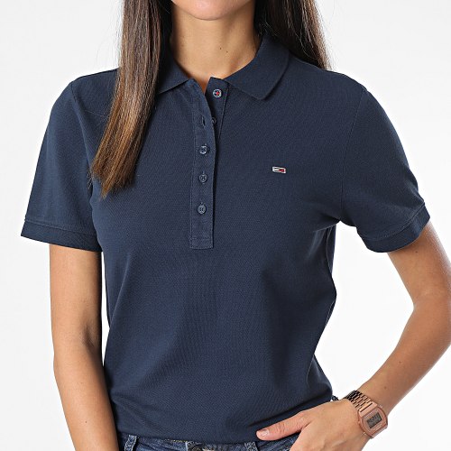 Polo Manches Courtes Slim Femme Flag Button 2536 Bleu Marine