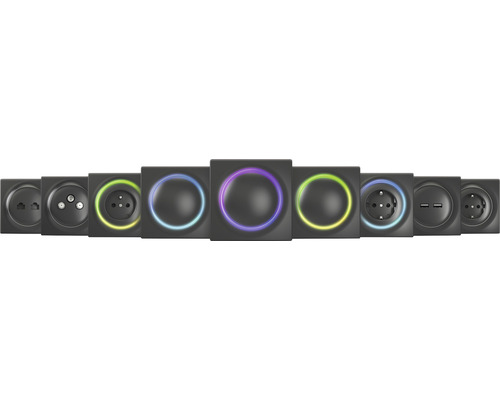Fibaro Walli Outlet Type E stopcontact met repeaterfunctie voor het bedienen van elektrische apparaten, zwart - Compatibel met SMART HOME van hornbach