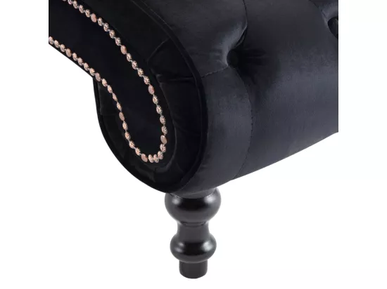 Prolenta Premium - Chaise longue Noir Velours