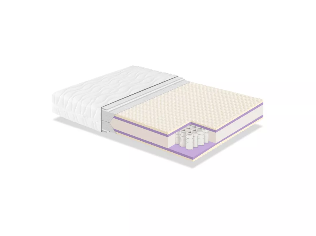 Matelas ressorts ensaches 160X200 AQUILA SOFT Epaisseur 22 CM, Dehoussable, avec Mousse a memoire. Fermete moyenne