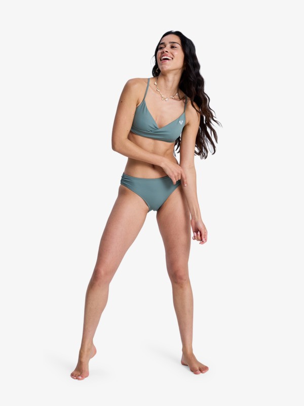 Solid Essentials Wrap Bra Haut de bikini bralette Vert Femme