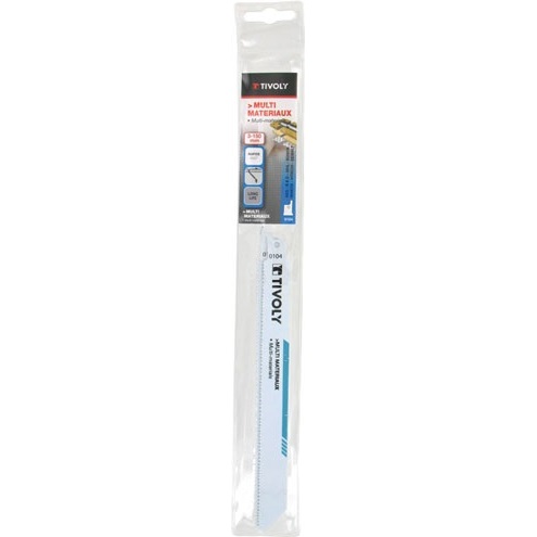Lame de scie sabre multimatériaux TIVOLY Technic 200 mm - Attache universelle en  L - Lot de 2