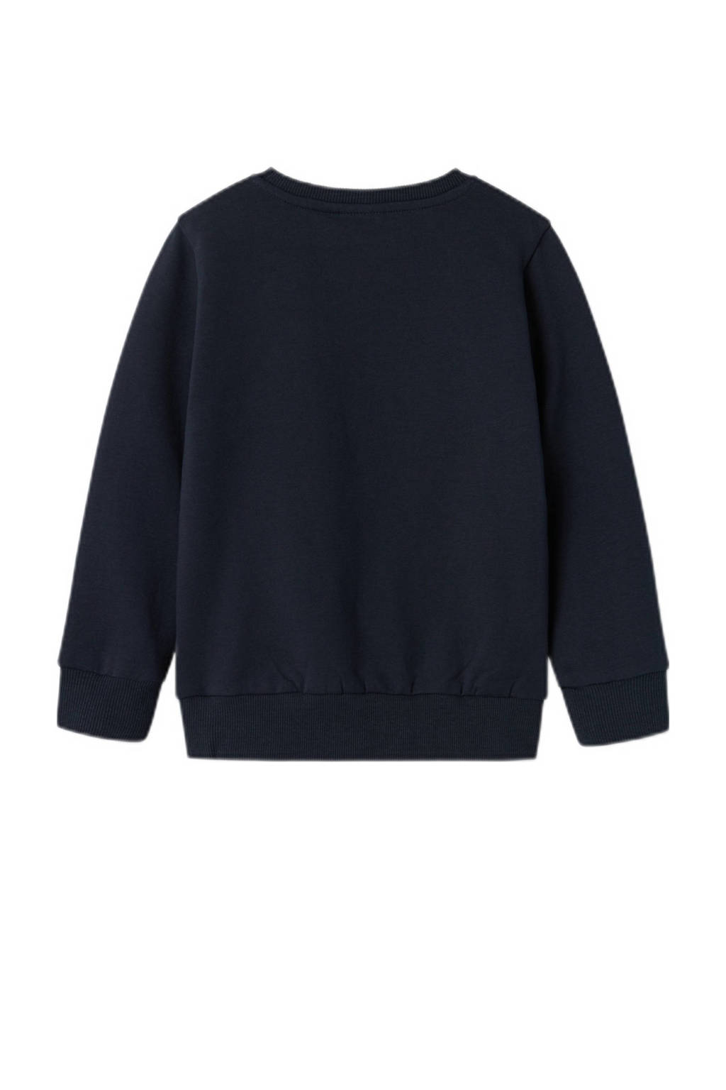 NAME IT sweater NMFPOMMIE met tekst donkerblauw