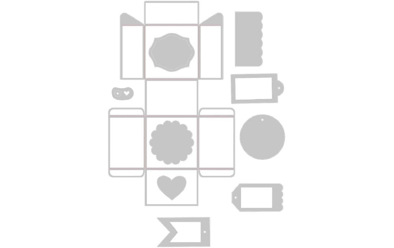 Sizzix Motivstanzer »Thinlits Plus 10er-Pack, Box und Etiketten«