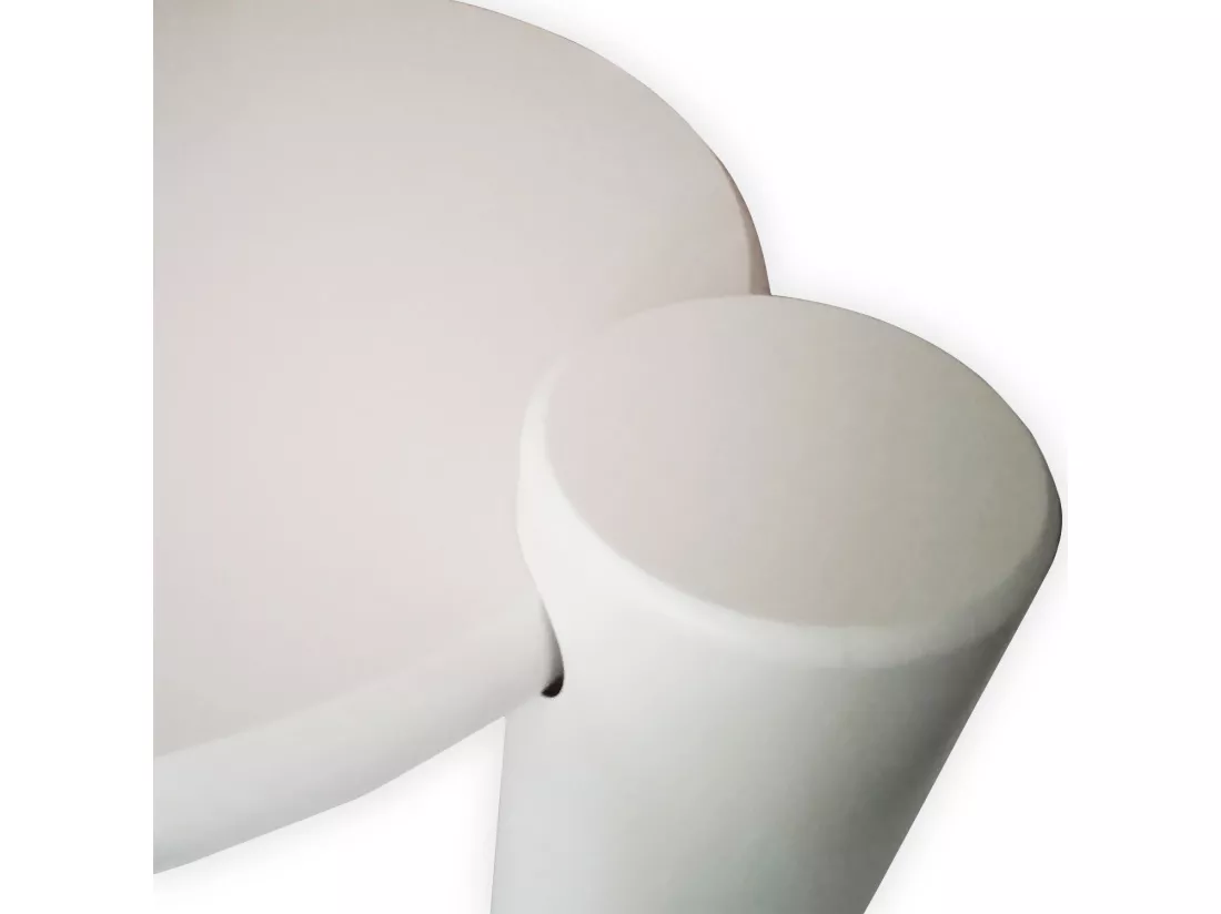 Table basse ronde asymétrique 100cm Yang Crème