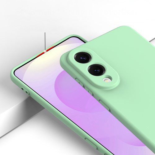 Samsung Galaxy S25 Edge Silikon Case Hülle mit Kameraschutz   Trageschlaufe - Grün