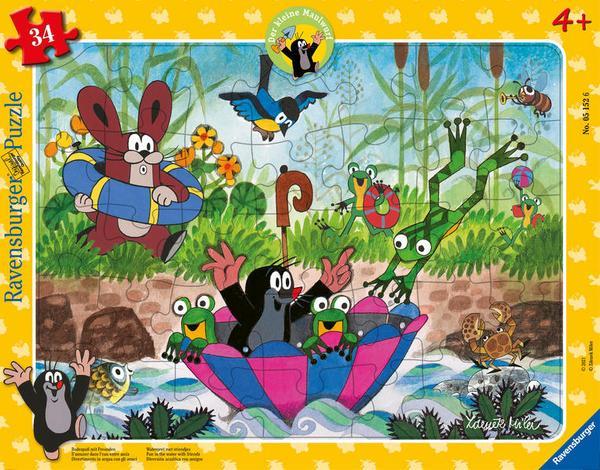 Ravensburger Kinderpuzzle - 05152 Badespaß mit Freunden - Rahmenpuzzle für Kinde
