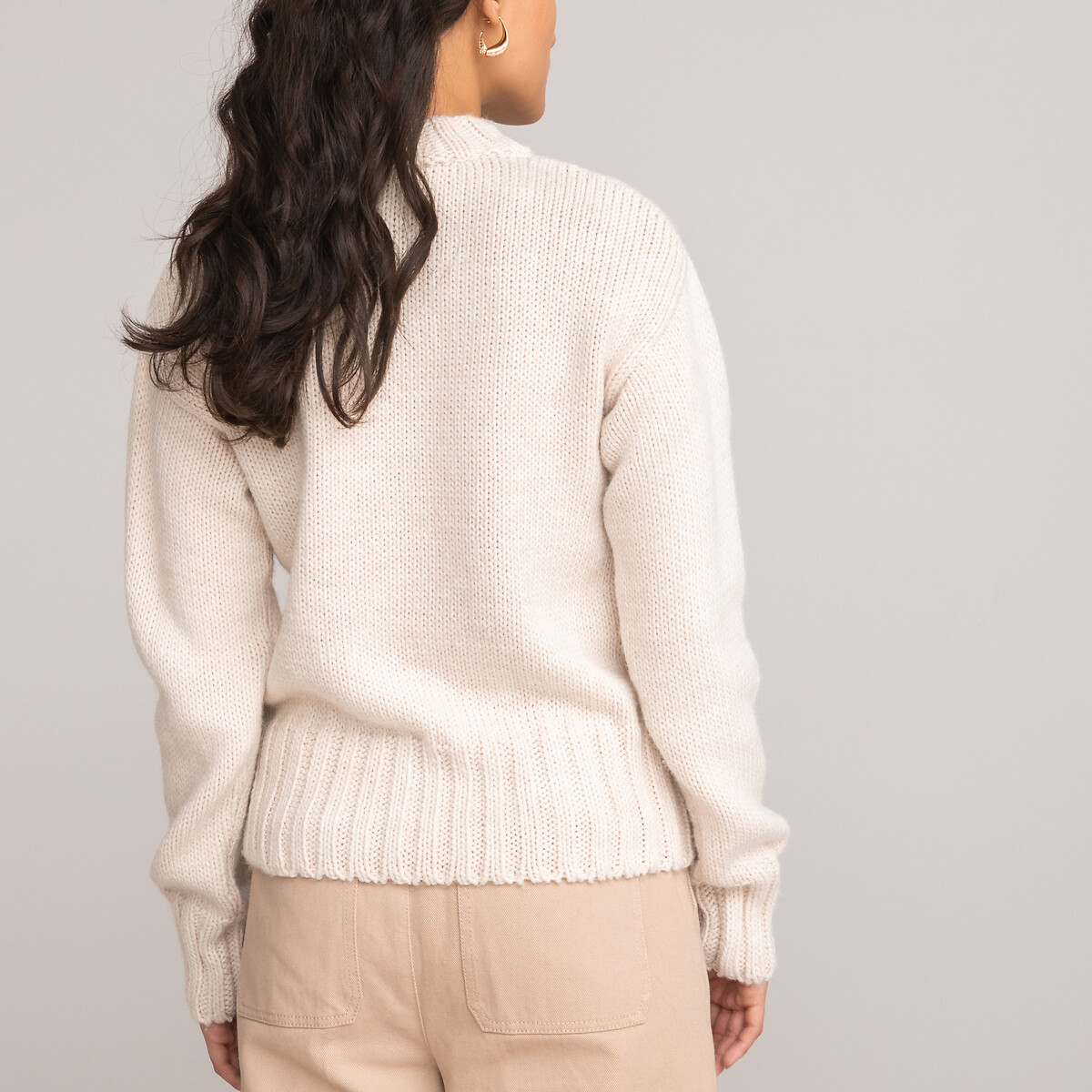 COLEÇÕES LA REDOUTE<br>Suéter de gola redonda, tricô grosso