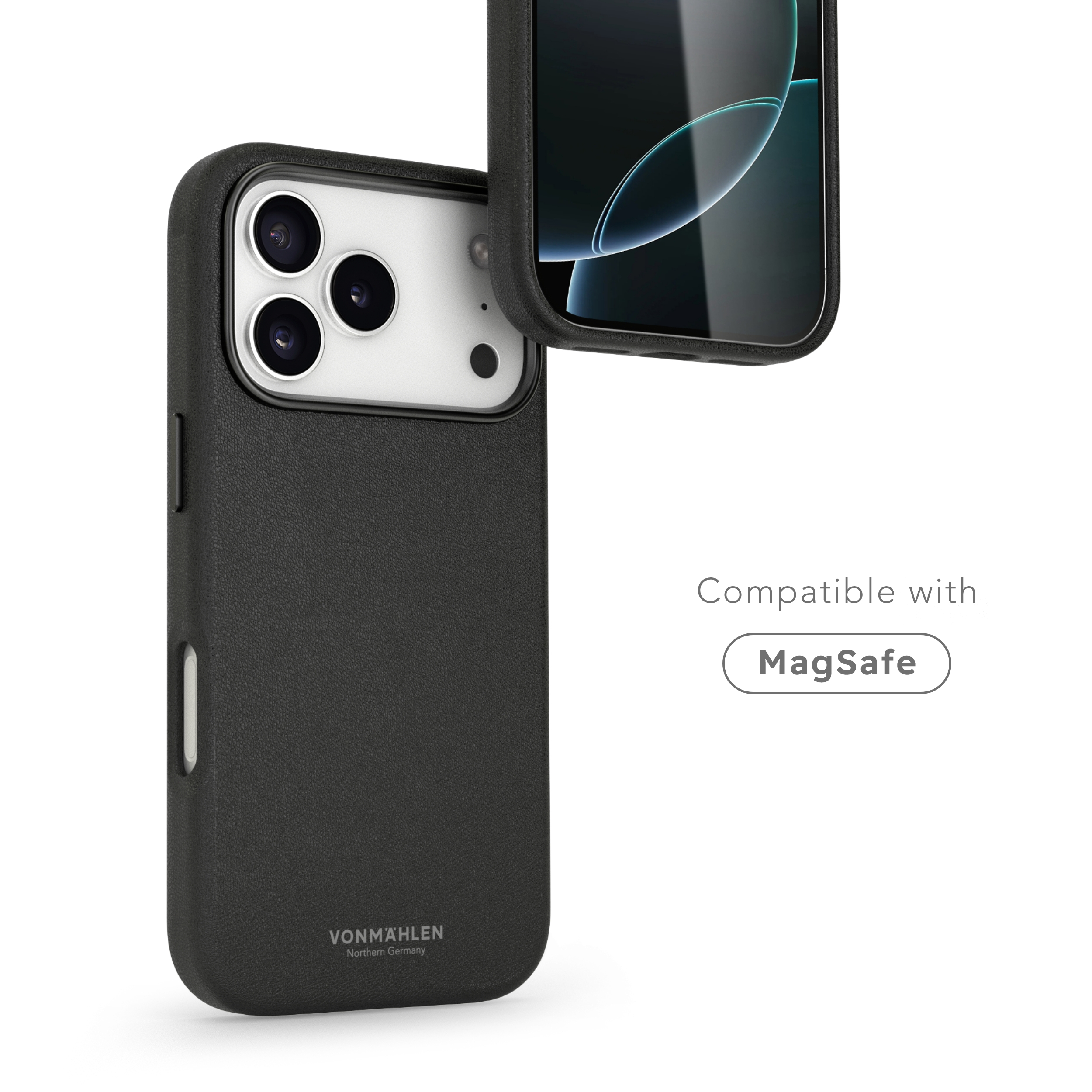iPhone 17 Pro Max MagSafe Schutzhülle Like Leather Case aus Recycelten Materialien (ELC00019) - Schwarz